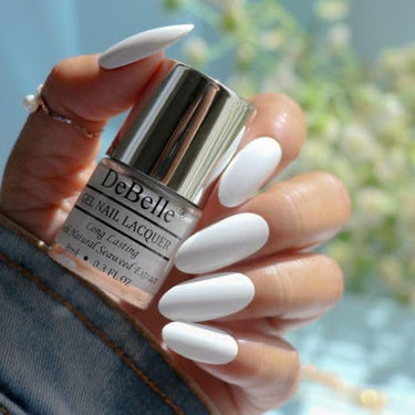 DeBelle Gel Nail Polish Vanilla Croissant(White Nail Paint)|Non UV - Gel Finish |Chip Resistant | Seaweed Enriched Formula| Long Lasting|Cruelty and Toxic Free| 8ml